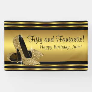 Eleganter goldener High Heel Geburtstagsparty Banner