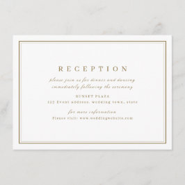 Eleganter goldener Hochzeitsempfang Begleitkarte