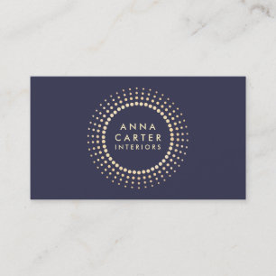 Eleganter goldener Kreis Navy Professional Designe Visitenkarte