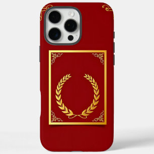 Eleganter Goldener Laurel in rechteckigem Rahmen iPhone 16 Pro Max Hülle