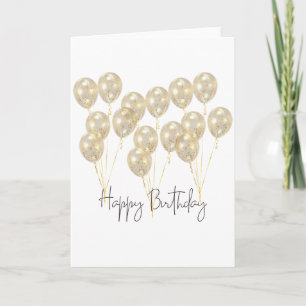 Eleganter goldener Luftballon Alles Gute zum Gebur Karte