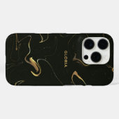 Eleganter Goldener Marmor auf dem Individuelle Nam Case-Mate iPhone Hülle (Rückseite (Horizontal))