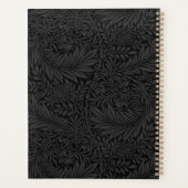Eleganter goldener Monogramm-Name Schwarz Floral 2 Planer (Rückseite)