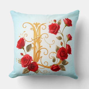 Eleganter goldener Monogrammrahmen Kissen