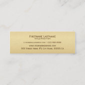 Eleganter goldener Muster Schwarzer Akzent Mini Visitenkarte (Rückseite)