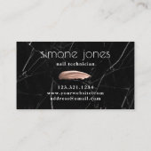 Eleganter goldener Nagellack aus Rose, schwarzer M Visitenkarte (Rückseite)