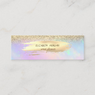 Eleganter goldener Pinselstrich, goldener Glitter Mini Visitenkarte