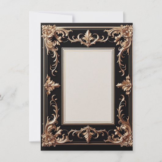 Eleganter Goldener Rahmen Einladung (Vorderseite)