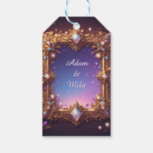 Eleganter goldener Rahmen mit Perlen Geschenkanhänger