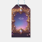 Eleganter Goldener Rahmen mit Perlen Geschenkanhänger (Rückseite)