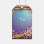 Eleganter Goldener Rahmen mit Perlen Geschenkanhänger (Rückseite)