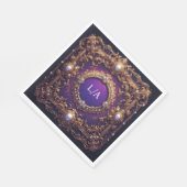 Eleganter Goldener Rahmen mit Perlen Serviette (Ecke)
