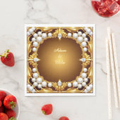 Eleganter Goldener Rahmen mit Perlen Serviette (Beispiel)