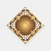Eleganter Goldener Rahmen mit Perlen Serviette (Ecke)
