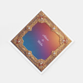 Eleganter Goldener Rahmen mit Perlen Serviette (Ecke)