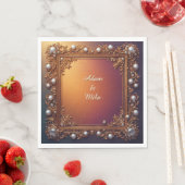 Eleganter Goldener Rahmen mit Perlen Serviette (Beispiel)