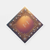 Eleganter Goldener Rahmen mit Perlen Serviette (Ecke)