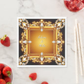 Eleganter Goldener Rahmen mit Perlen Serviette (Beispiel)