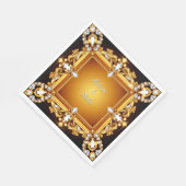 Eleganter Goldener Rahmen mit Perlen Serviette (Ecke)