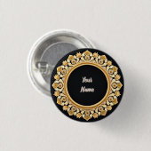 Eleganter Goldener Rundrahmen Button (Vorne & Hinten)