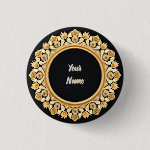 Eleganter Goldener Rundrahmen Button