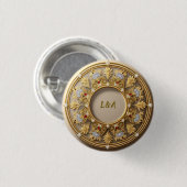 Eleganter Goldener Rundrahmen Button (Vorne & Hinten)