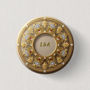 Eleganter Goldener Rundrahmen Button