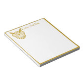 Eleganter goldener Schmuckname Notizblock (angewinkelt)