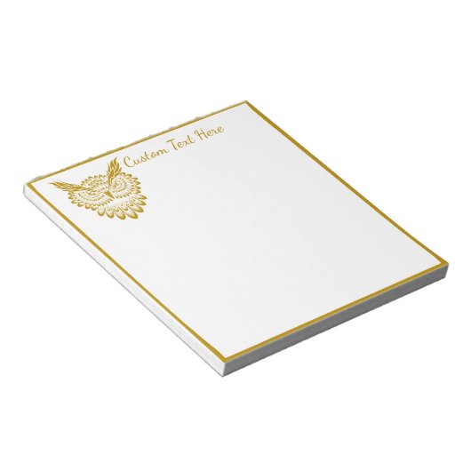 Eleganter goldener Schmuckname Notizblock (angewinkelt)