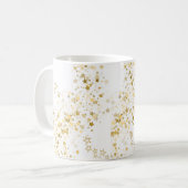 Eleganter goldener Stern Konfetti Weihnachten Kaffeetasse (Vorderseite Links)