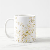 Eleganter goldener Stern Konfetti Weihnachten Kaffeetasse (Links)