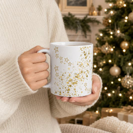 Eleganter goldener Stern Konfetti Weihnachten Kaffeetasse