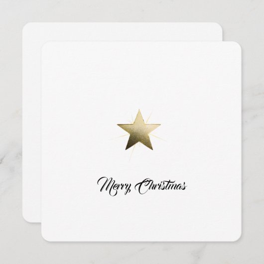 Eleganter Goldener Stern mit Minimalistischem Glan Dankeskarte (Vorne/Hinten)