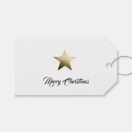 Eleganter Goldener Stern mit Minimalistischem Glan Geschenkanhänger