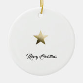 Eleganter Goldener Stern mit Minimalistischem Glan Keramik Ornament (Vorne)