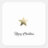 Eleganter Goldener Stern mit Minimalistischem Glan Quadratischer Aufkleber (Vorderseite)