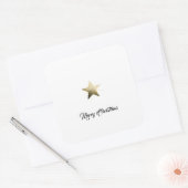 Eleganter Goldener Stern mit Minimalistischem Glan Quadratischer Aufkleber (Umschlag)