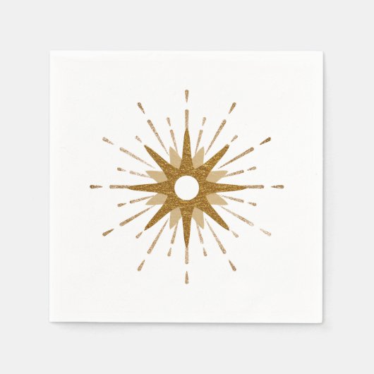 Eleganter goldener Sternenexplosion Serviette (Vorderseite)