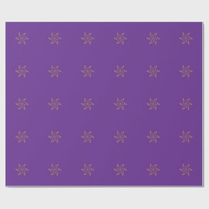Eleganter Goldener Sternschnuppe-Schneeflocke Feue Geschenkpapier