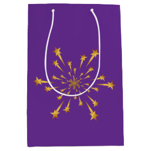 Eleganter Goldener Sternschnuppe-Schneeflocke Feue Mittlere Geschenktüte