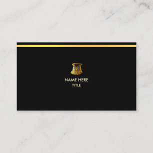 Eleganter goldener Streifen auf Schwarz Visitenkarte