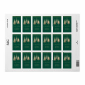 Eleganter Goldener Tree Glitzer Schnee Adressaufkleber (Vorne)