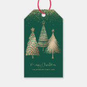 Eleganter Goldener Tree Glitzer Schnee Geschenkanhänger (Vorderseite)