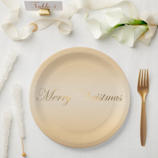 Eleganter goldener Urlaub Pappteller (Hochzeit)