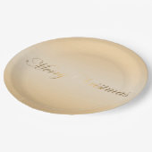 Eleganter goldener Urlaub Pappteller (Schrägansicht)