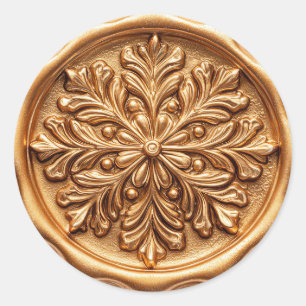 Eleganter Goldener Urlaub Runder Aufkleber