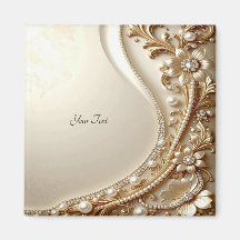 Eleganter goldener verzierter Blumenmagnet