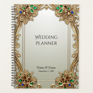 Eleganter goldener verzierter Planer