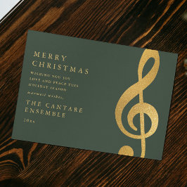 Eleganter goldener Violinschlüssel-Musik-Weihnacht Feiertagskarte