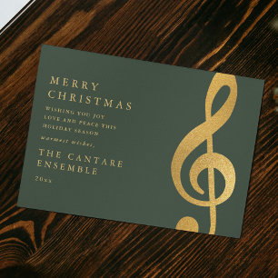 Eleganter goldener Violinschlüssel-Musik-Weihnacht Feiertagskarte